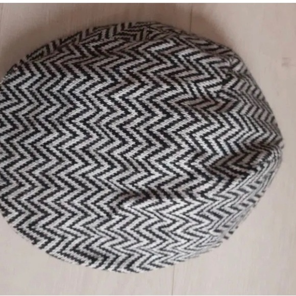 CAP HAT Newsboy S Small Black White NEW - Picture 2 of 4